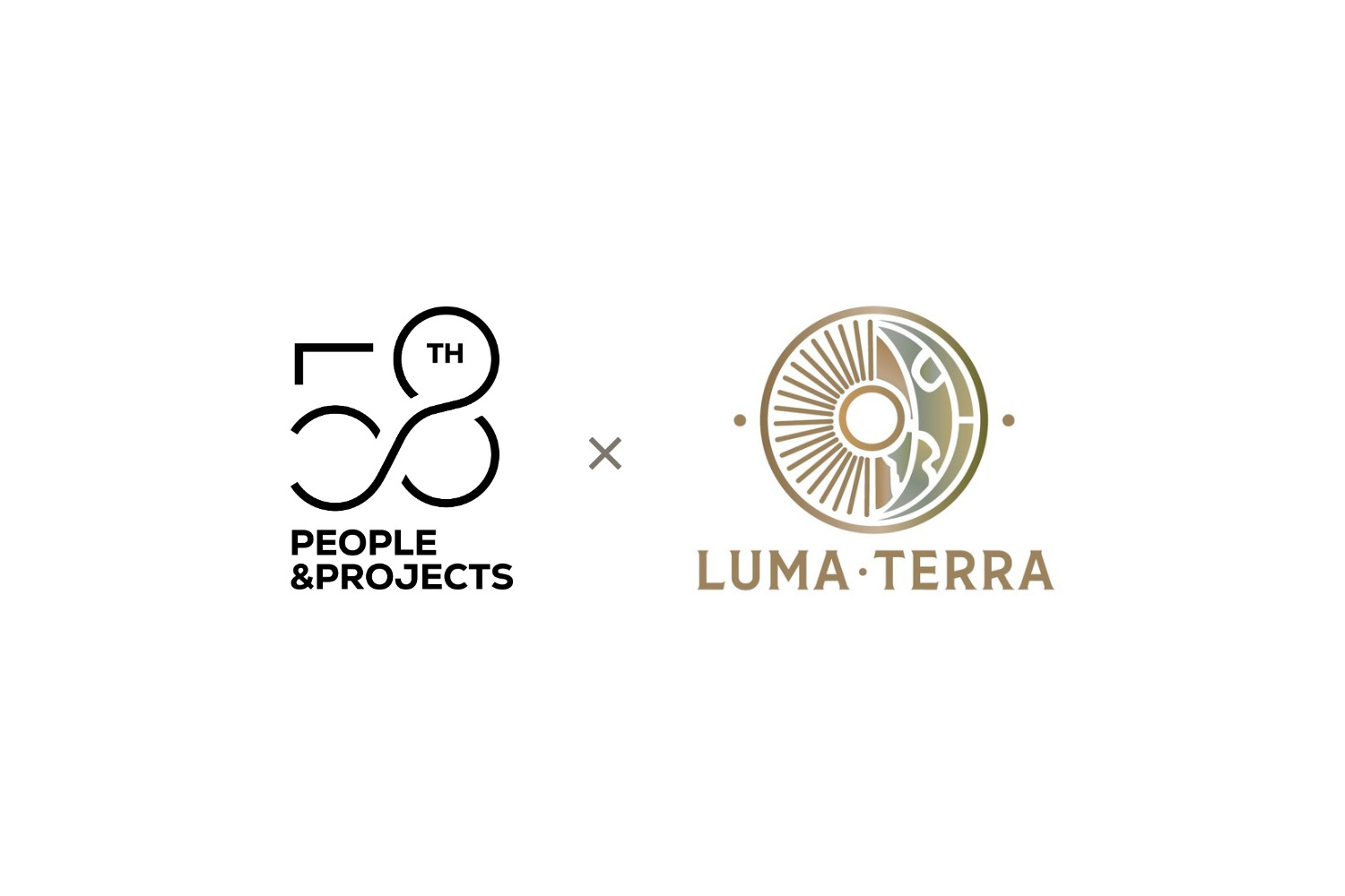 The 58th People and Projects logo and the LumaTerra logo side by side, separated by a multiplication sign.