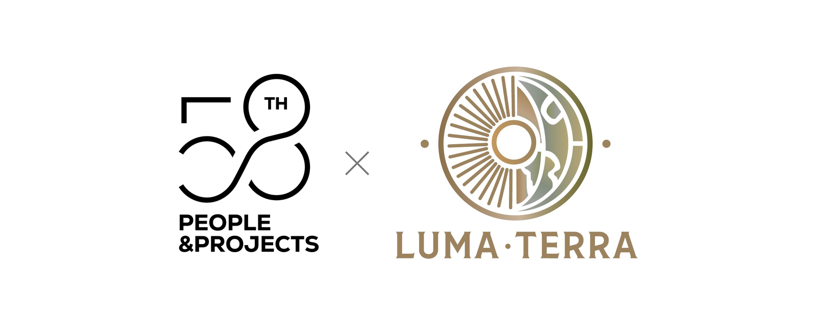 The 58th People and Projects logo and the LumaTerra logo side by side, separated by a multiplication sign